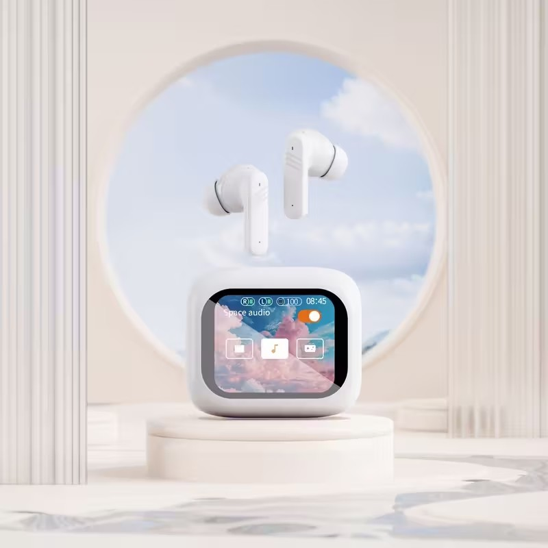 Audífonos Inalámbricos con Pantalla LCD Inteligente – Control Total y Sonido Personalizado