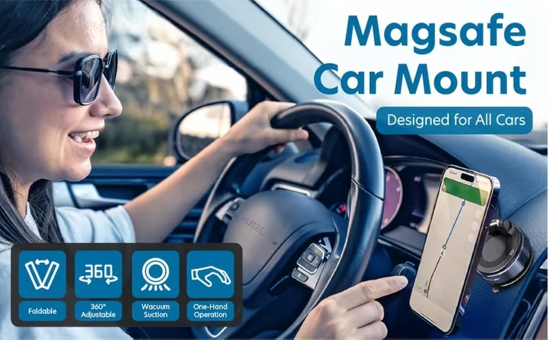 Soporte Magnético para Celular 360° – Fijación Súper Fuerte y Uso en Cualquier Lugar