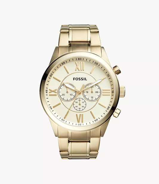 Reloj de caballero Fossil Flynn Chronograph de acero inoxidable en tono dorado