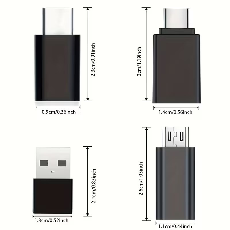 Kit de Adaptadores USB a USB-C (4 en 1) – Conecta Todo Fácil