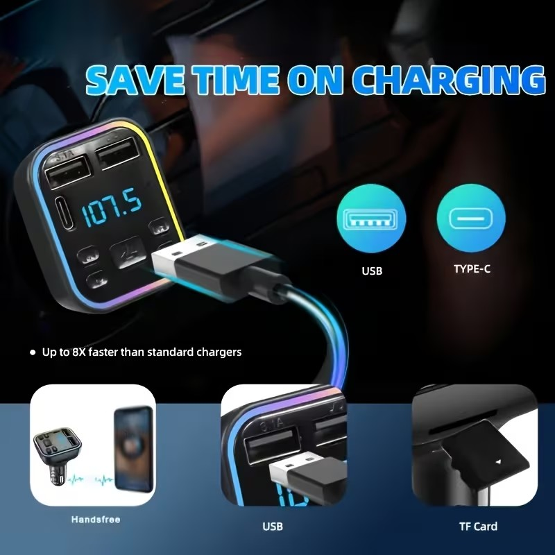 Cargador para Auto con Bluetooth, FM y Carga Rápida – Música, Llamadas y Energía en un Solo Dispositivo