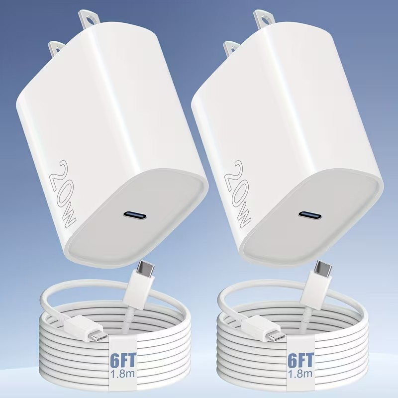 Cargador Rápido 20W USB-C + Cable – Carga Eficiente para iPhone y Android