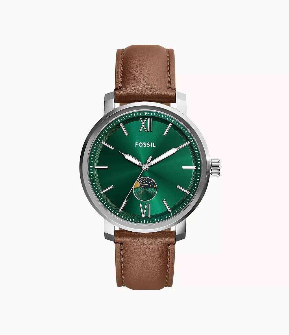 Reloj de caballero Fossil Moonphase Rhett Multifunción de cuero Marron