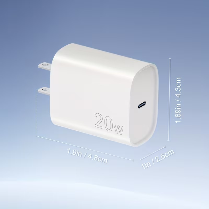 Cargador Rápido 20W USB-C + Cable – Carga Eficiente para iPhone y Android