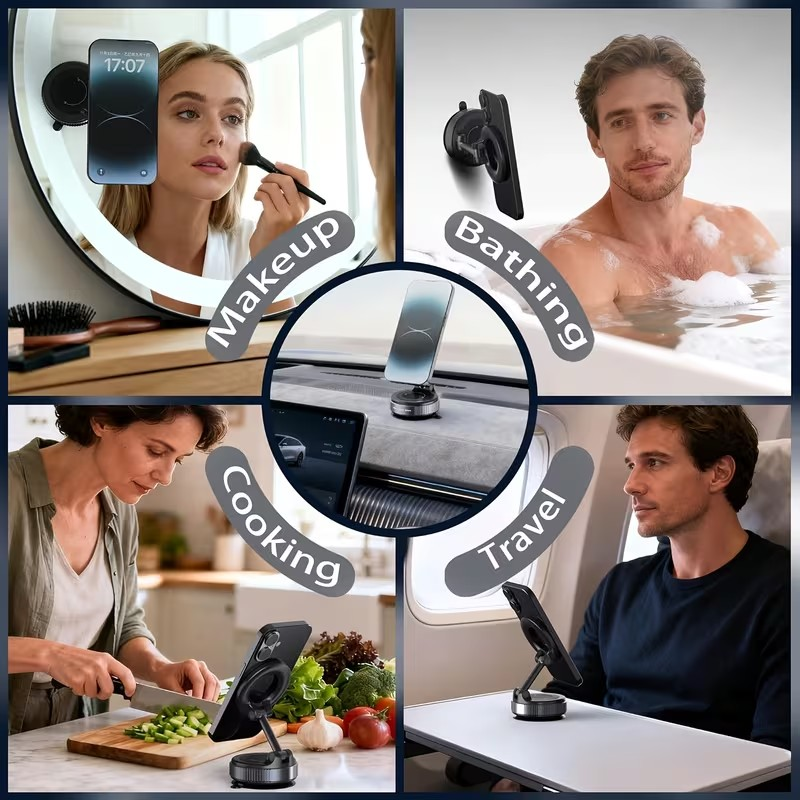 Soporte Magnético para Celular 360° – Fijación Súper Fuerte y Uso en Cualquier Lugar